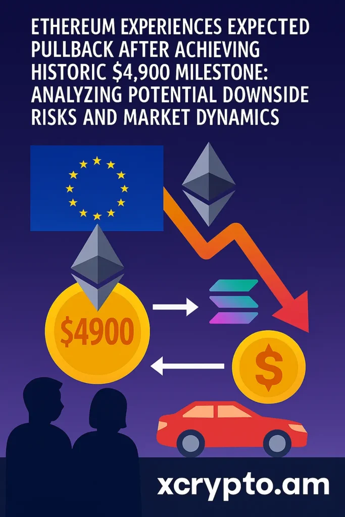 Ethereum Experiences Expected Pullback After Achieving Historic $4,900 Milestone: Analyzing Potential Downside Risks and Market Dynamics