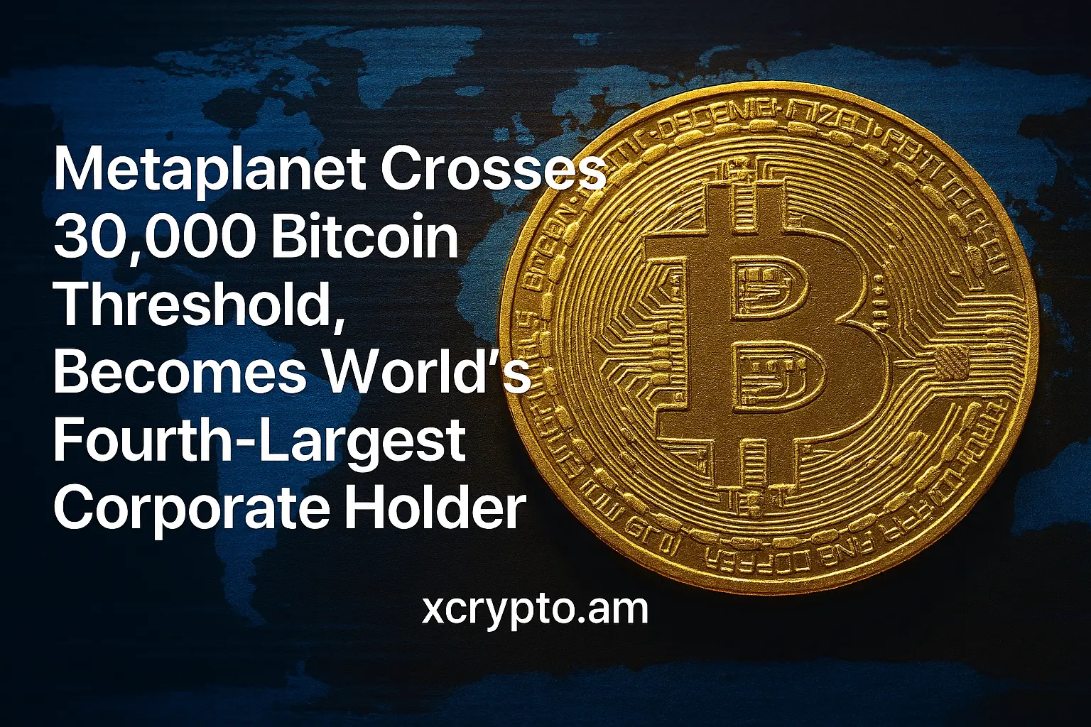 Metaplanet Crosses 30,000 Bitcoin Threshold, Becomes World's Fourth-Largest Corporate Holder